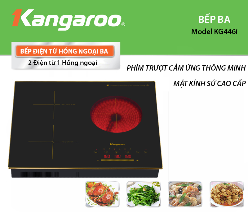 Bếp điện từ hồng ngoại ba Kangaroo KG446i