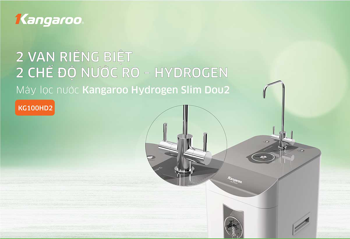 Máy lọc nước Kangaroo Hydrogen Slim Duo 2 KG100HD2 - Mẫu 2023