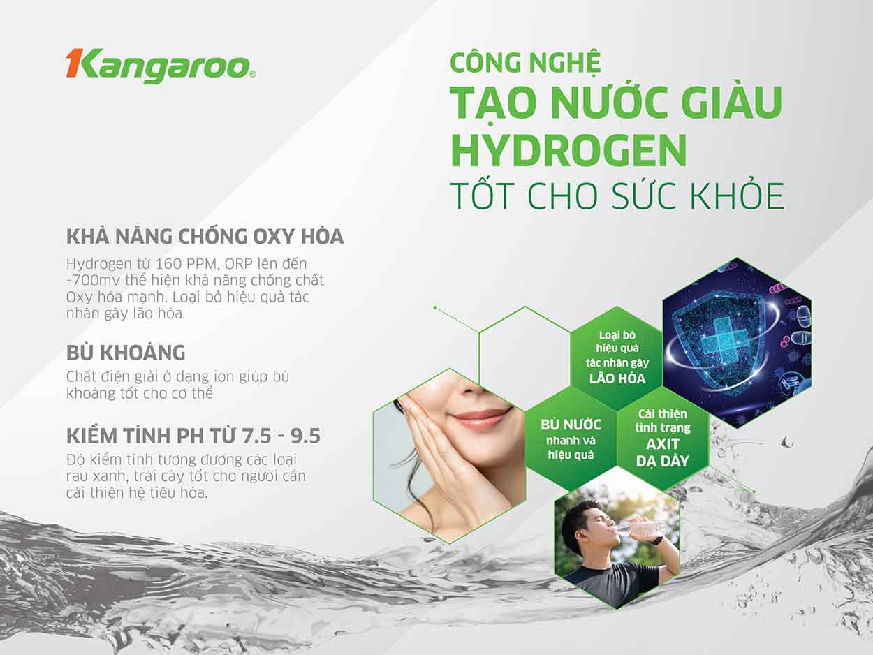 Máy lọc nước Kangaroo Hydrogen Slim Duo 2 KG100HD2 - Mẫu 2023