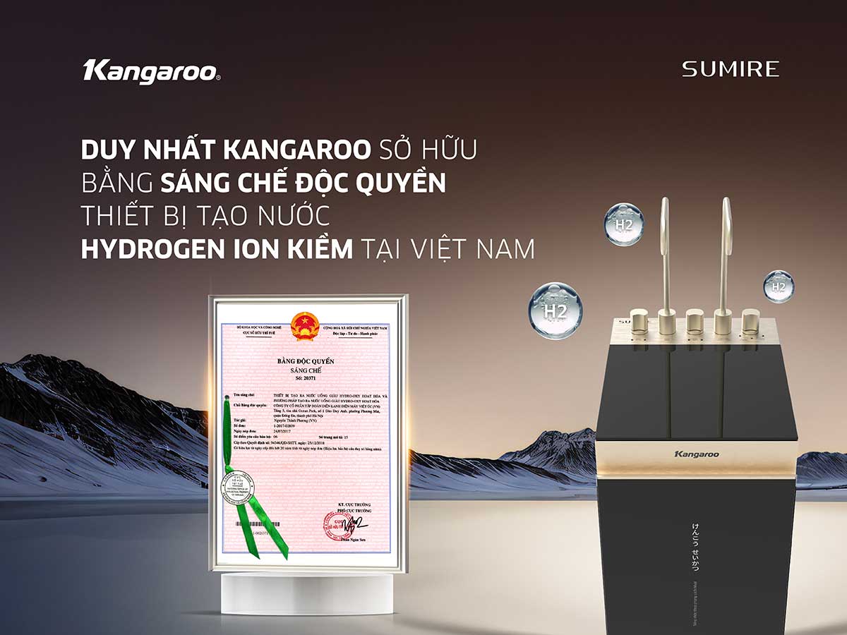 Máy lọc nước ion kiềm Kangaroo Hydrogen nóng lạnh KGHC12A2