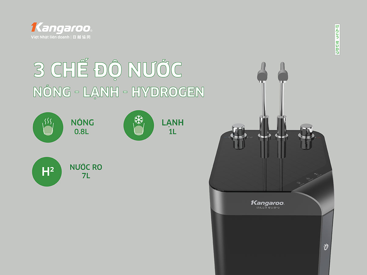 Máy lọc nước Kangaroo Hydrogen nóng lạnh Waterfall KG10W8