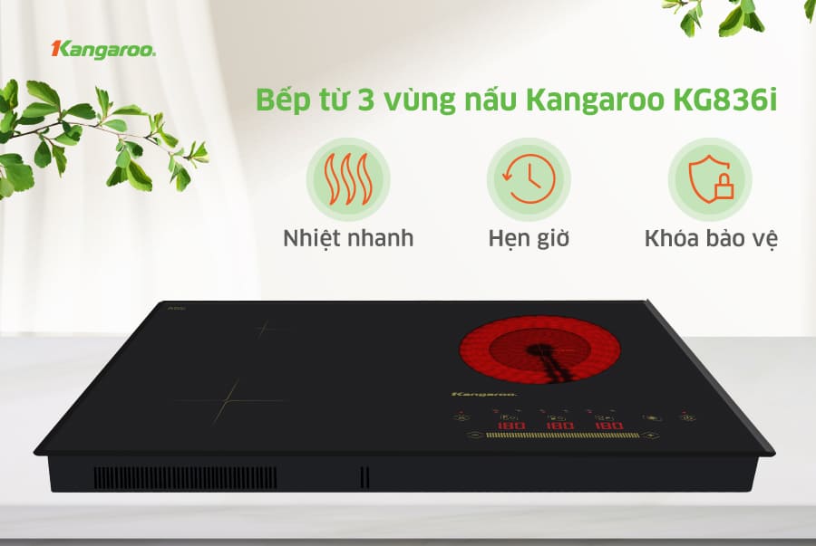 Bếp điện từ ba Thái Lan Kangaroo KG836i