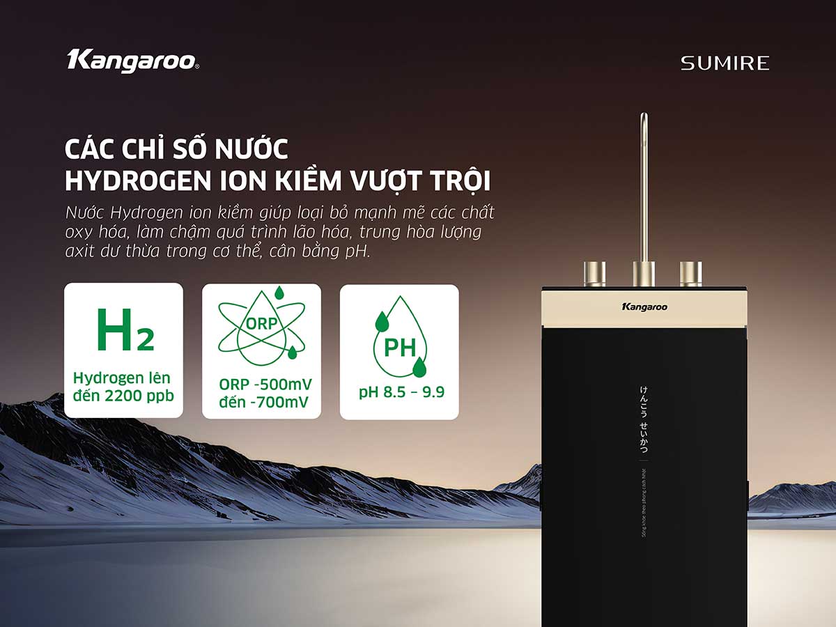 Máy lọc nước Kangaroo Sumire Hydrogen ion kiềm KGEP13A1