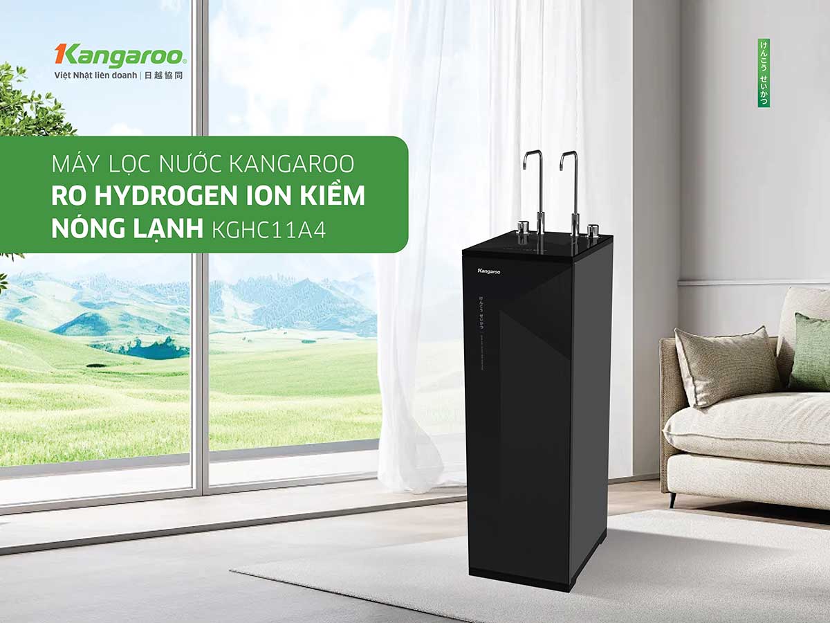 Máy lọc nước ion kiềm Kangaroo Hydrogen nóng lạnh KGHC11A4 Máy lọc nước ion kiềm Kangaroo Hydrogen nóng lạnh KGHC11A4
