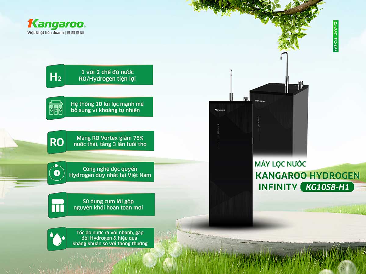 Máy lọc nước Kangaroo Hydrogen Infinity KG10S8-H1 Máy lọc nước Kangaroo Hydrogen Infinity KG10S8-H1