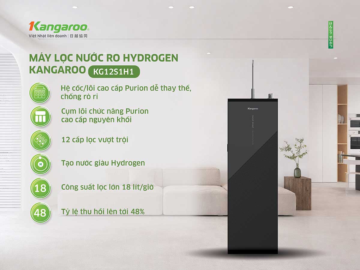 Máy lọc nước Kangaroo Hydrogen KG12S1H1 - 12 lõi PURION - New 2026 - Ảnh 5