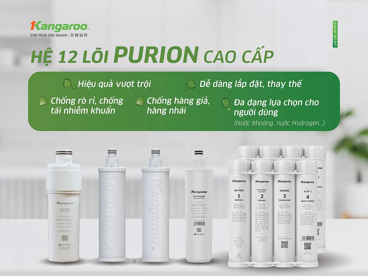 Máy lọc nước Kangaroo Hydrogen KG12S1H1 - 12 lõi PURION - New 2026 - Ảnh 6